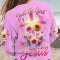 Just A Girl Who Loves Jesus Sunflower Women's All Over Print Shirt - Tlnz0412231