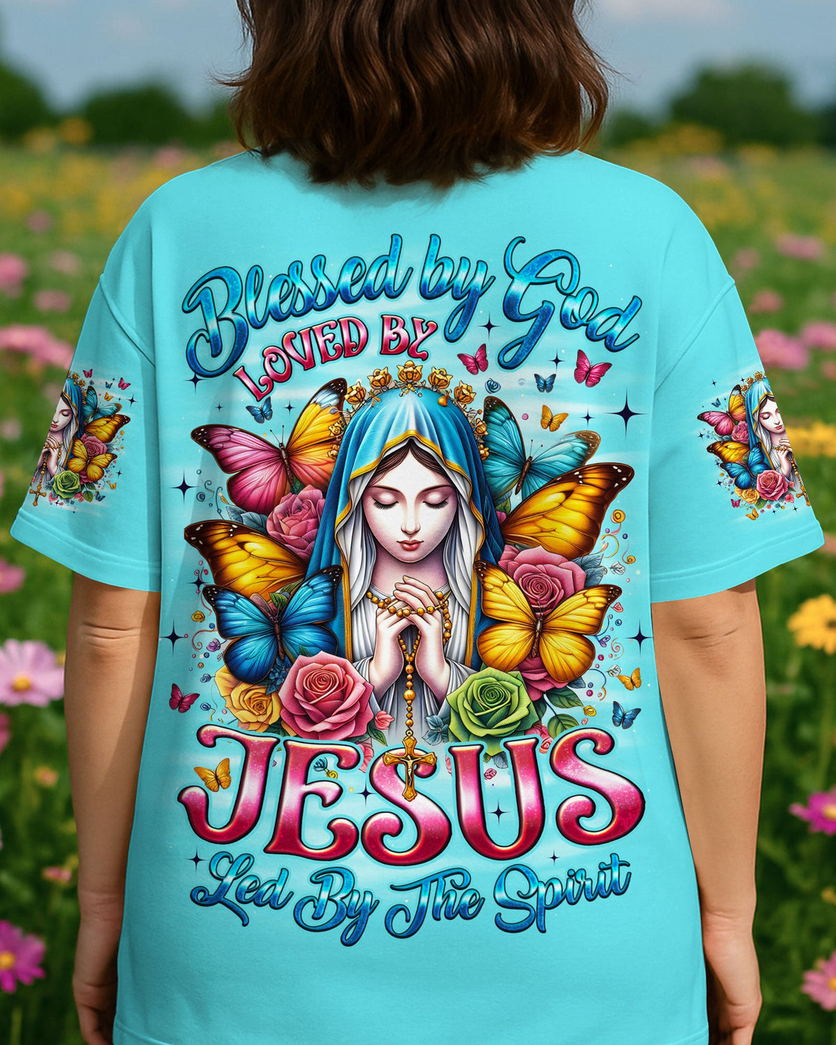 Blessed By God Cross Women's All Over Print Shirt - Tyqy0909253