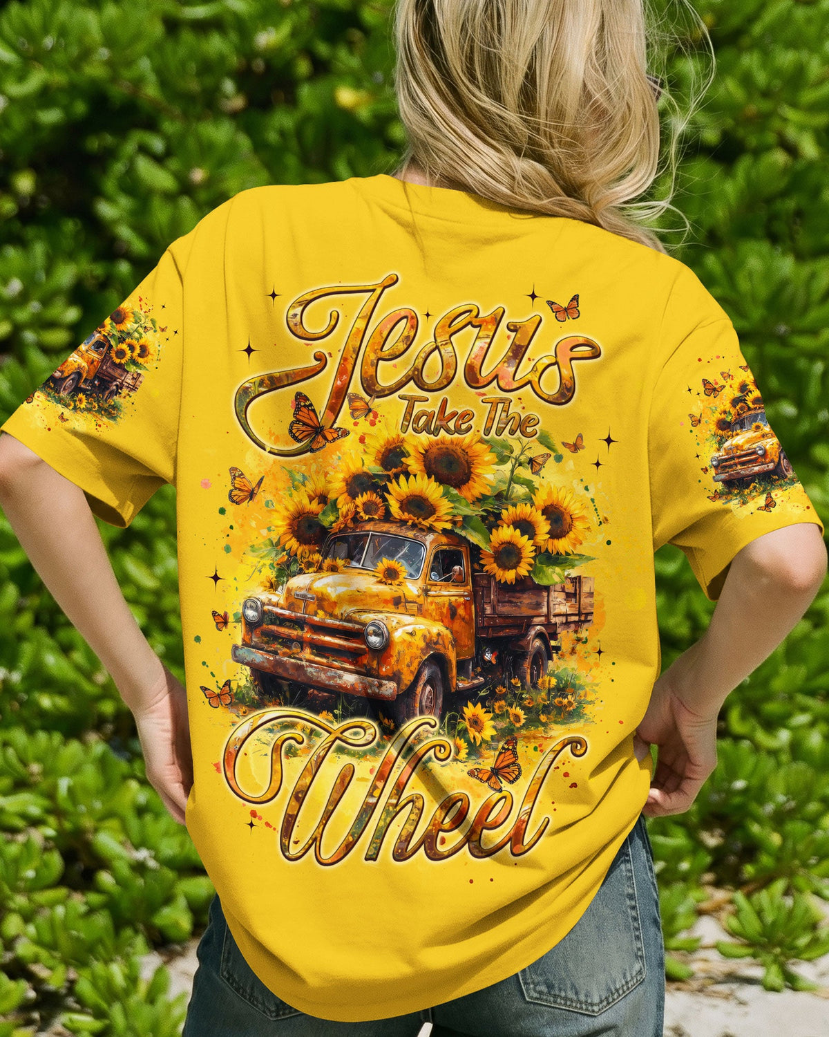 Jesus Take The Wheel Sunflower Women's All Over Print Shirt - Tyqy1104252