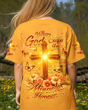 When God Steps In Miracles Happen Women's All Over Print Shirt - Yhhg2302261