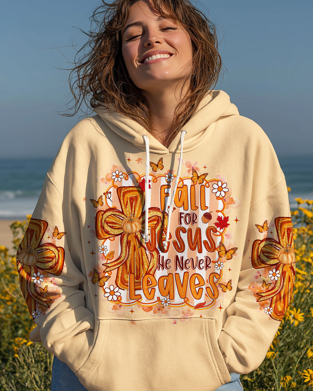 Fall For Jesus Autumn Women's All Over Print Shirt   - Tlnz3107251