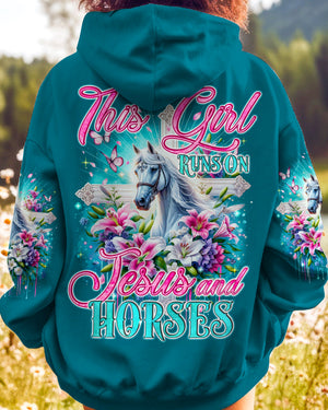Runs On Jesus And Horses Women's All Over Print Shirt - Tyqy1612234