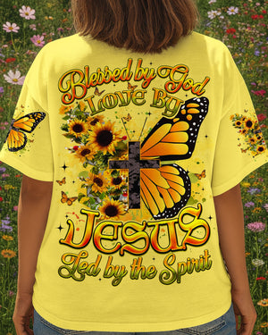 Blessed By God Butterfly Sunflowers Women's All Over Print Shirt - Tyqy0509253