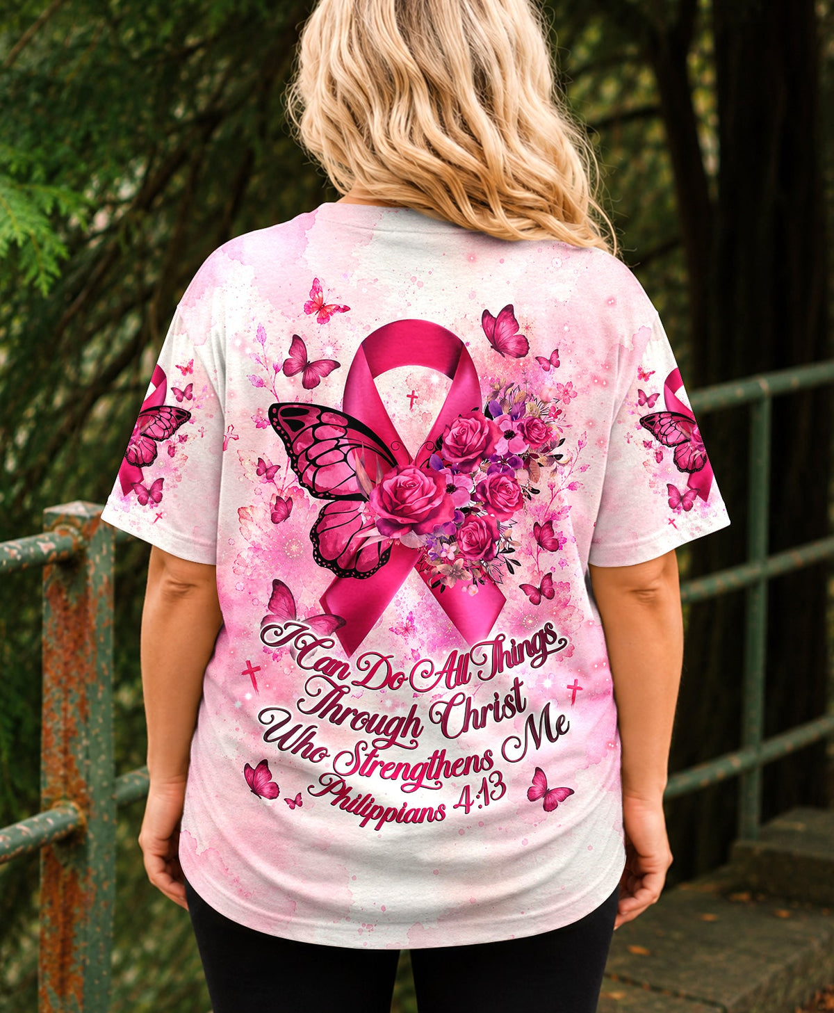I Can Do All Things Through Christ Breast Cancer Awareness Women's All Over Print  - Tlhg2907263