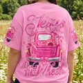 Jesus Take The Wheel Breast Cancer Awareness Women's All Over Print Shirt - Tyqy1607262