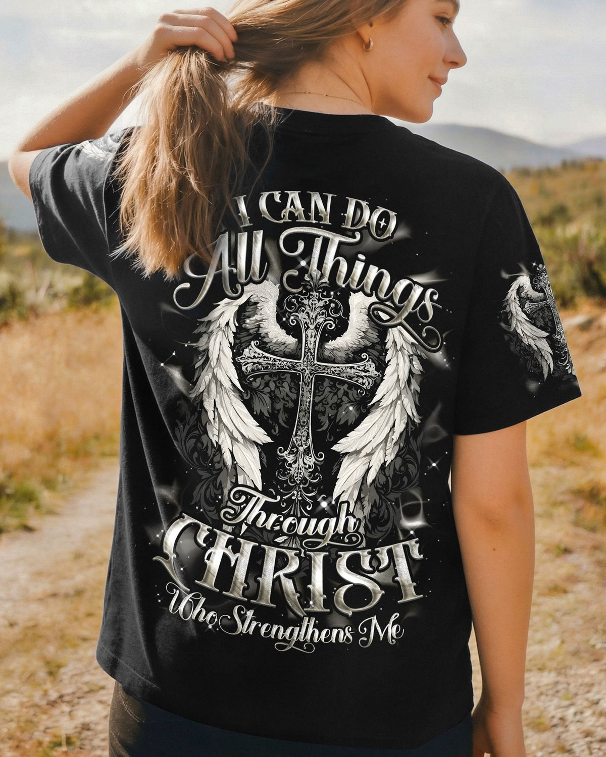 I Can Do All Things Cross Wings Women's All Over Print Shirt - Tyqy1102262