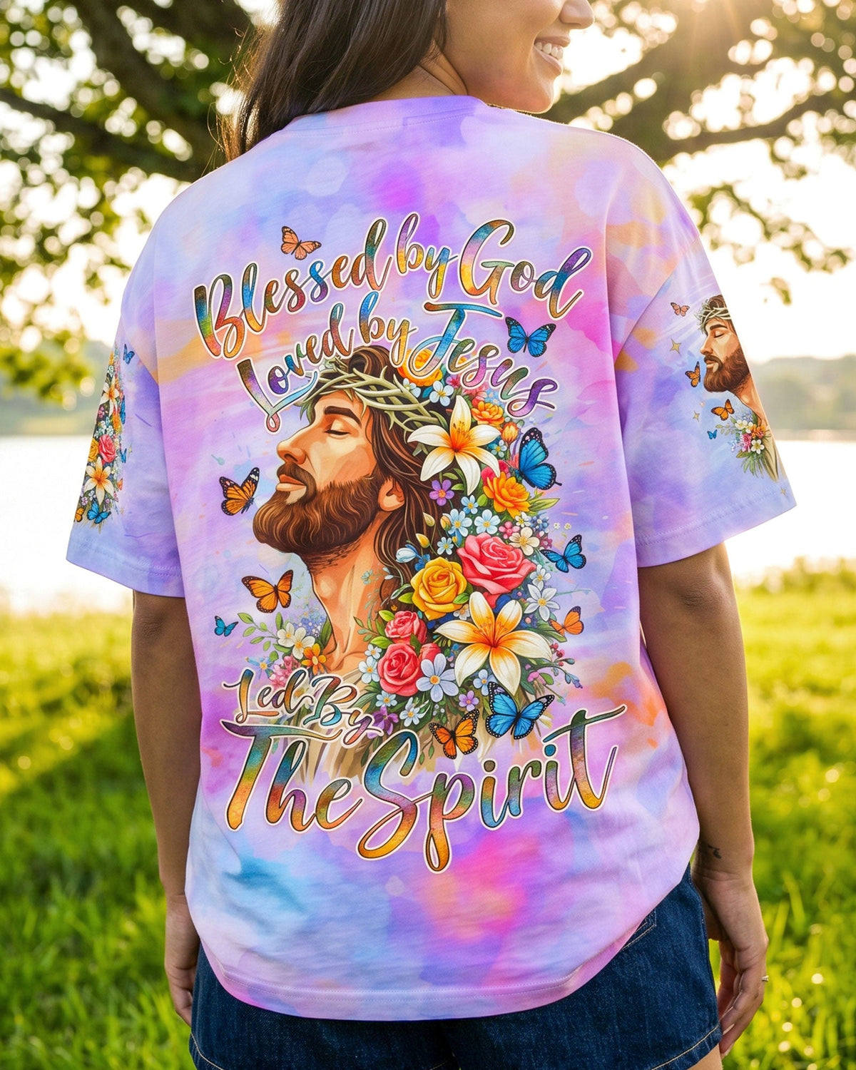 Blessed By God Loved By Jesus Women's All Over Print Shirt - Tyqy2306263