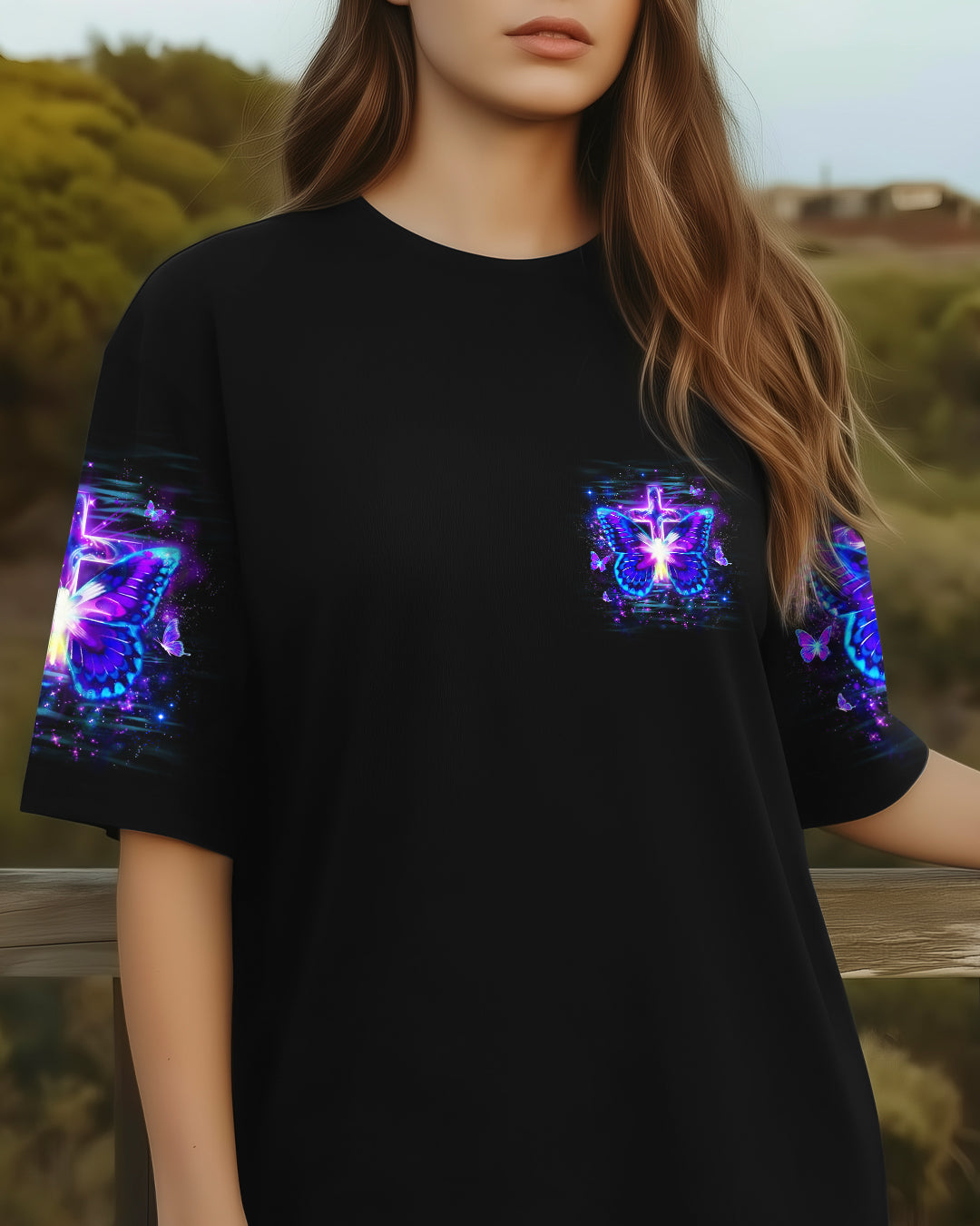 Blessed By God Loved By Jesus Butterfly Women's All Over Print Shirt - Yhhg0501262