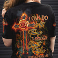 I Can Do All Things Through Christ Fire Cross Women's All Over Print Shirt - Tlnz1610233