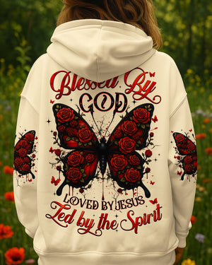 Blessed By God Loved By Jesus Butterfly Women's All Over Print Shirt - Tyqy1808253