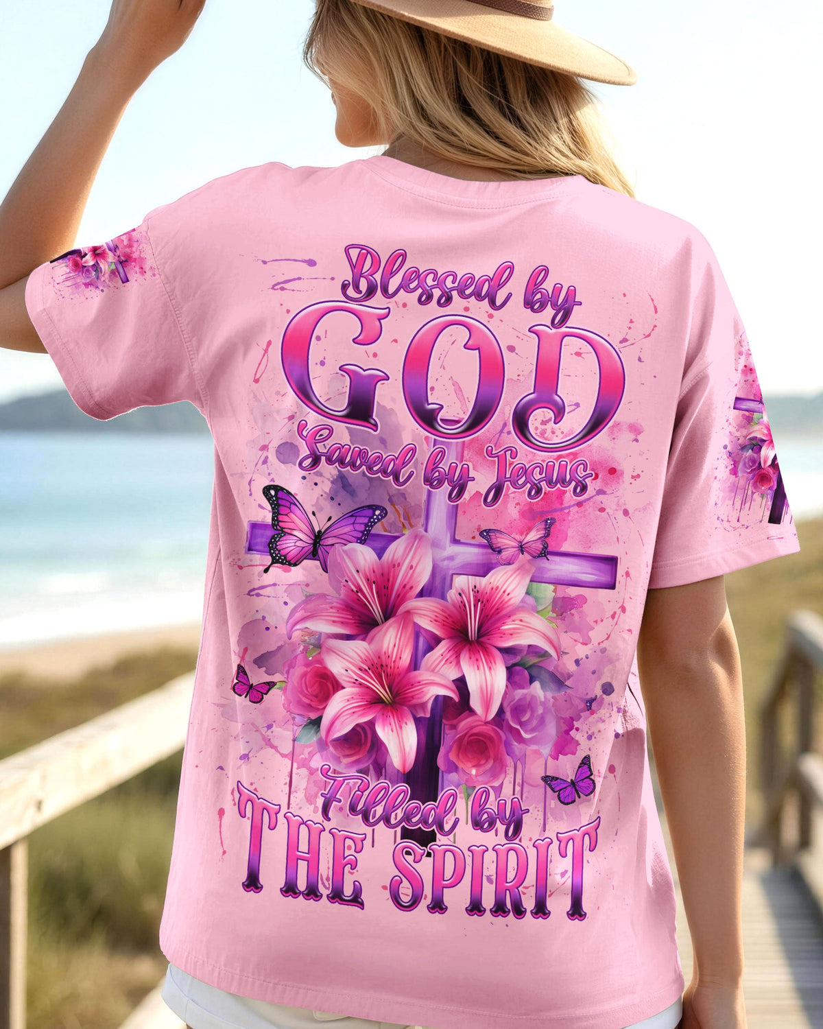 Blessed By God Saved By Jesus Women's All Over Print Shirt - Tyln2503263