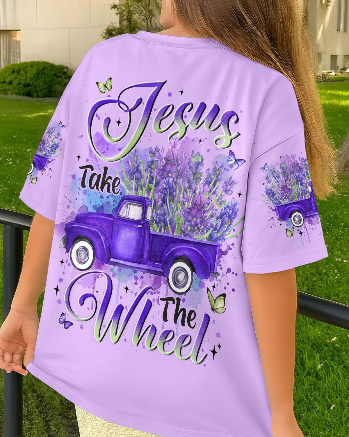 Jesus Take The Wheel Lavender Women's All Over Print Shirt - Tyln1704262