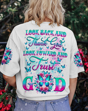 Look Back And Thank God Butterfly Women's All Over Print Shirt - Tlnz3101244