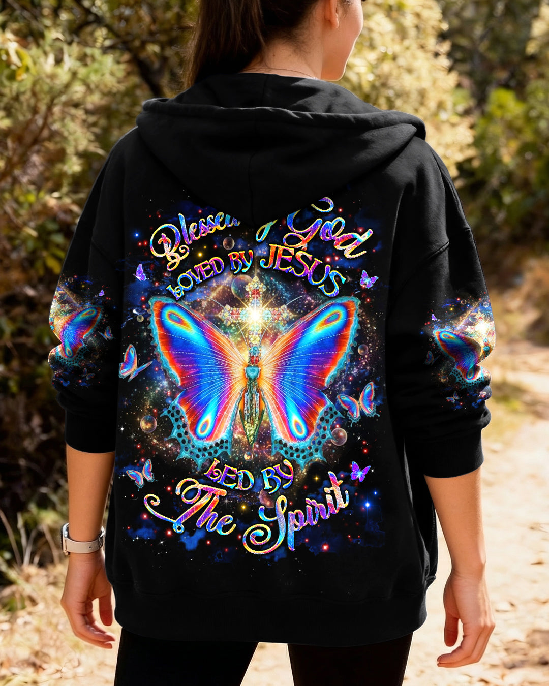 Blessed By God Loved By Jesus Butterfly Women's All Over Print Shirt - Yhhg1301262
