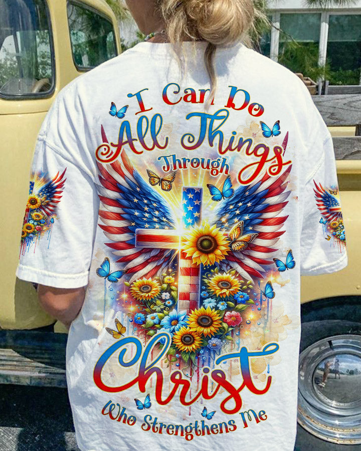 I Can Do All Things Through Christ Wings Sunflower Women's All Over Print Shirt - Tlnz1412234