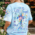 I Can Do All Things Cross Flowers Women's All Over Print Shirt - Tyln1606262