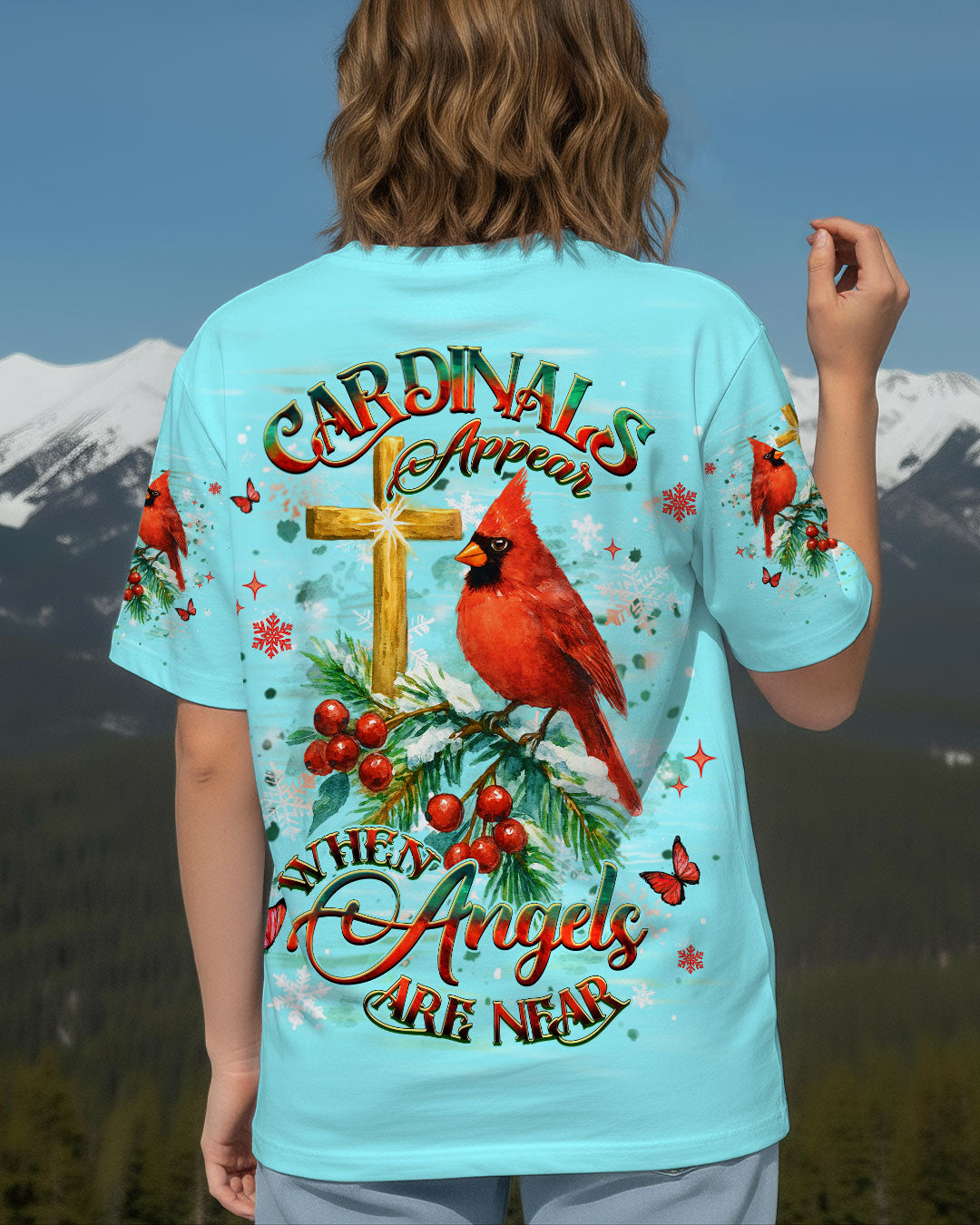 When Cardinals Appear Angels Are Near Women's All Over Print Shirt - Yhhg2810251