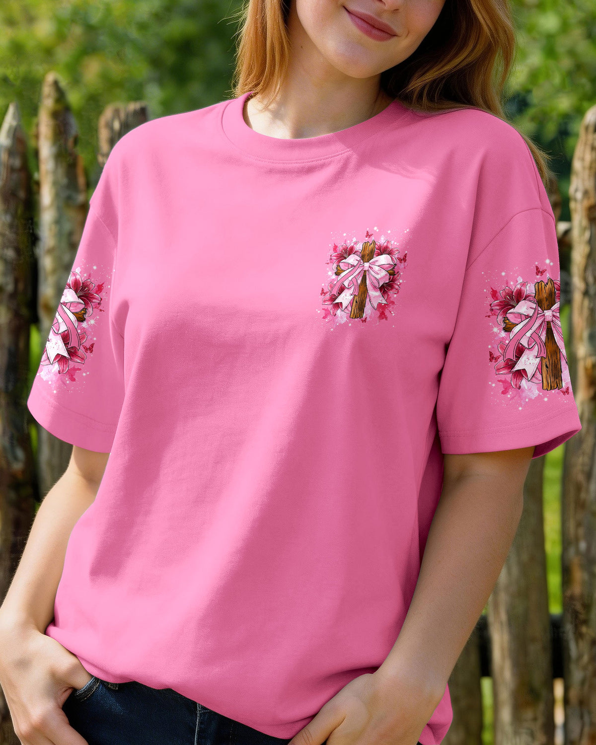The Hem Of His Garment Breast Cancer Awareness Women's All Over Print Shirt - Tyln0707261