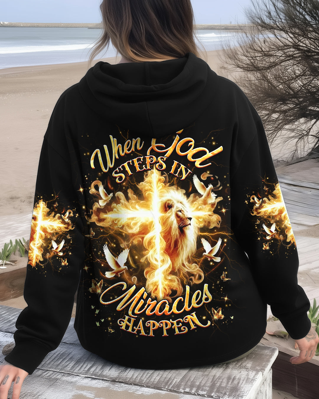 When God Steps In Miracles Happen Women's All Over Print Shirt - Yhhg1711252