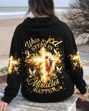 When God Steps In Miracles Happen Women's All Over Print Shirt - Yhhg1711252