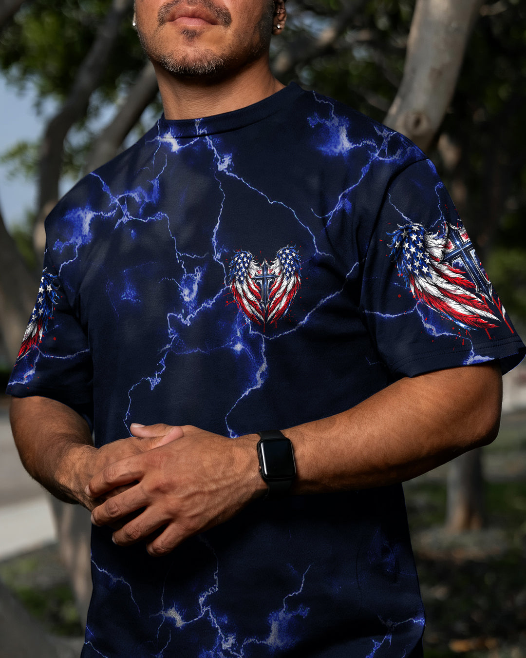 One Nation Under God Cross Wings  Men's All Over Print Shirt   - Tlhg1703261