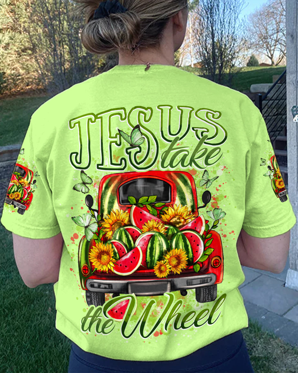 Jesus Take The Wheel Watermelon Women's All Over Print Shirt - Tytd2103243