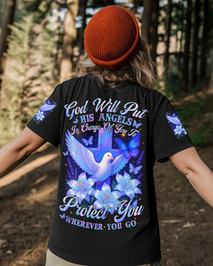 God Will Put His Angels In Charge Of You Women's All Over Print Shirt - Tytm0206253