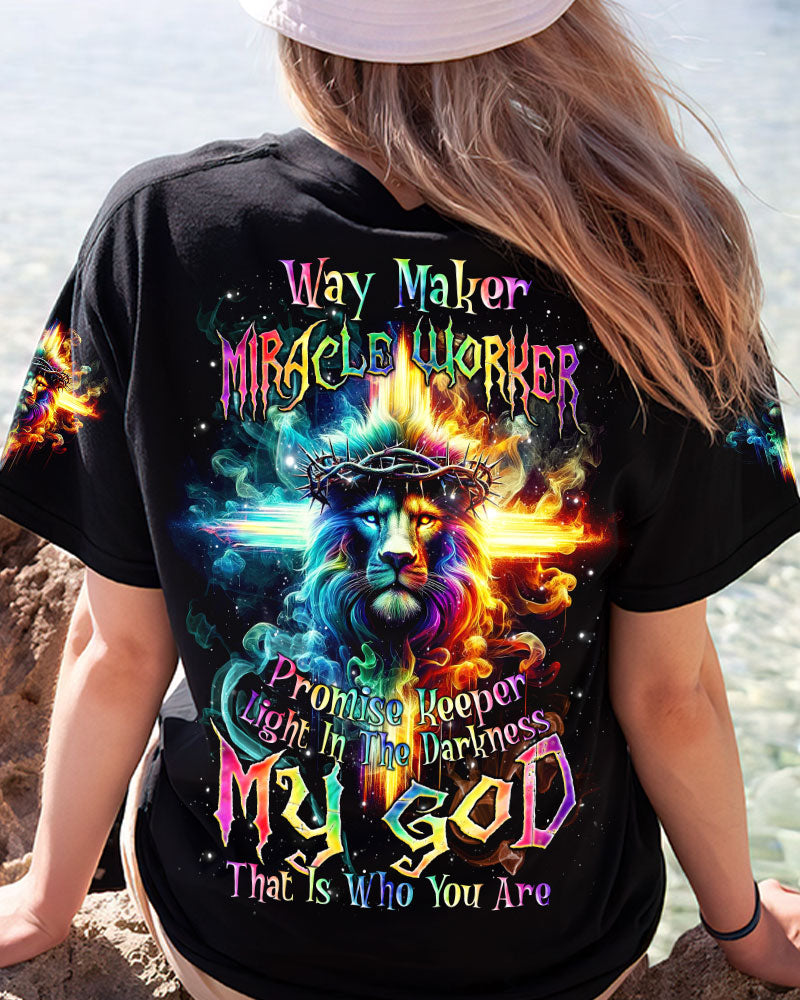Way Maker Miracle Worker Cross Lion Women's All Over Print Shirt - Tlnz0305241