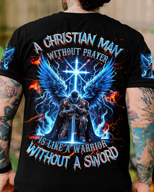 A Christian Man Without Prayer Warrior Men's All Over Print Shirt - Tlnz0705245