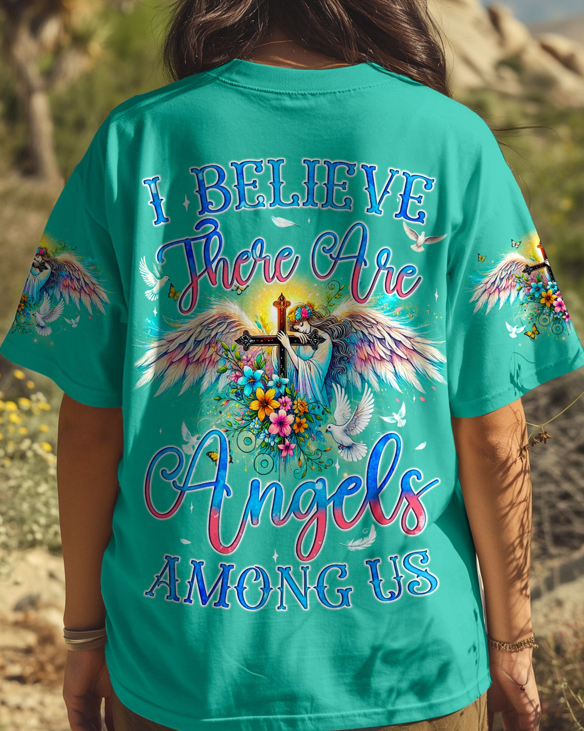 I Believe There Are Angels Among Us Women's All Over Print Shirt - Tyqy1208241