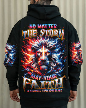 No Matter The Storm Lion Men's All Over Print Shirt - Tlnz2210244