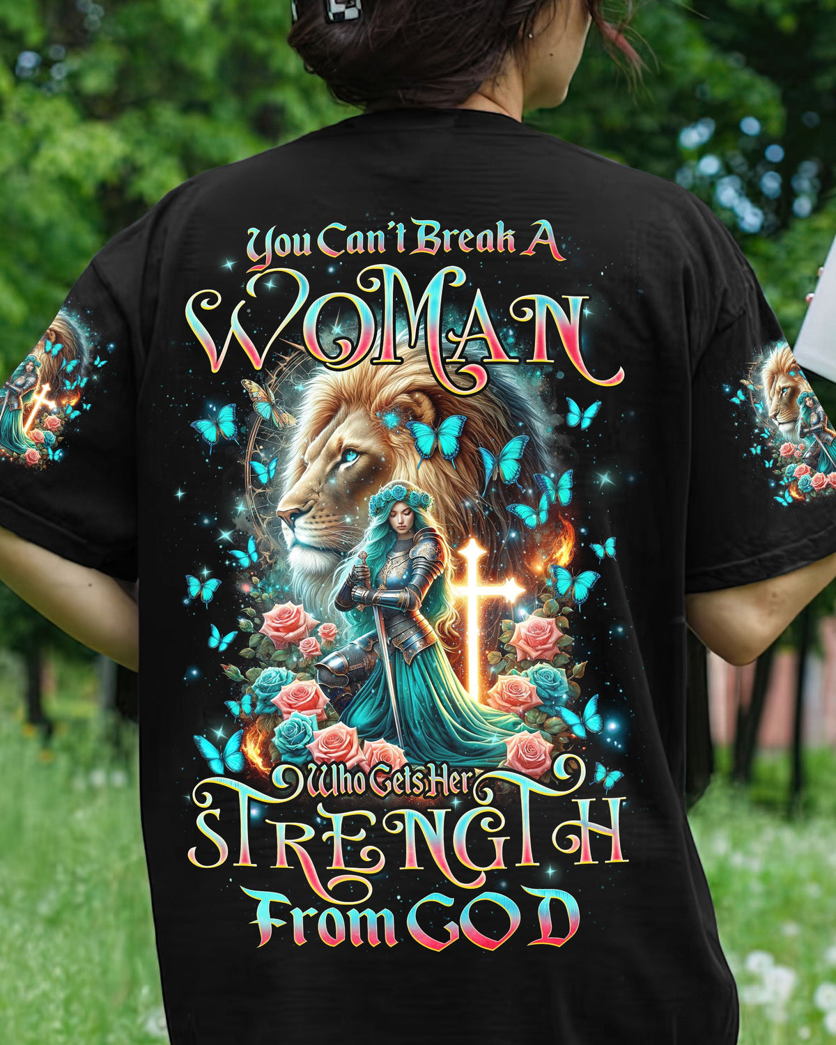 You Can't Break A Woman Warrior Lion Women's All Over Print Shirt - Tlnz2404244