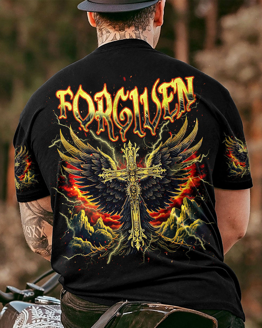 Forgiven Cross Wings Men's All Over Print Shirt  - Tlnz1703253