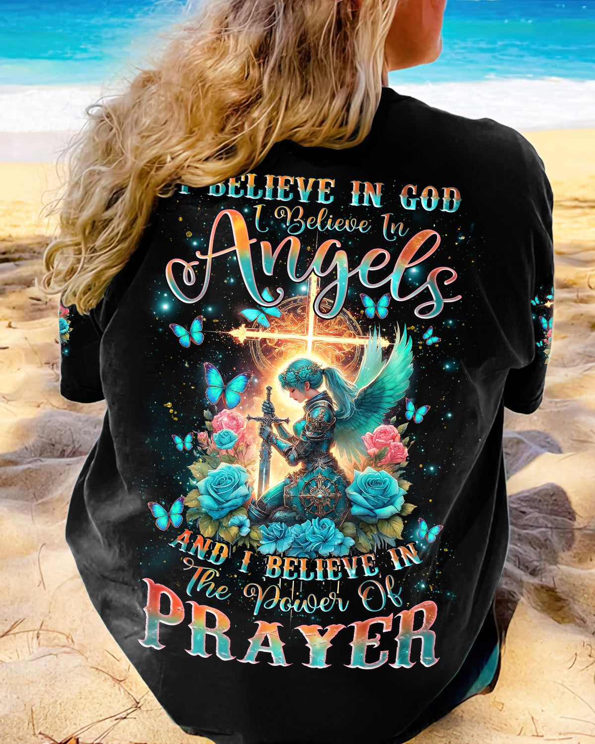 I Believe In God I Believe In Angels Warrior Women's All Over Print Shirt - Tlnz2604245