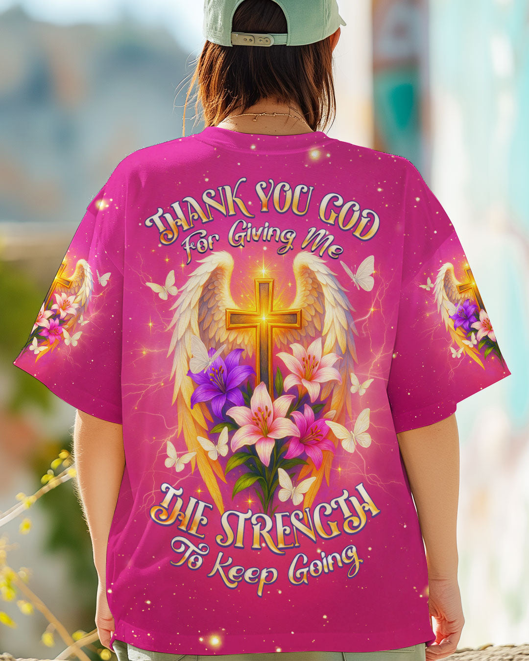 Thank You God Cross Wings Women's All Over Print Shirt    - Tlnz2304251
