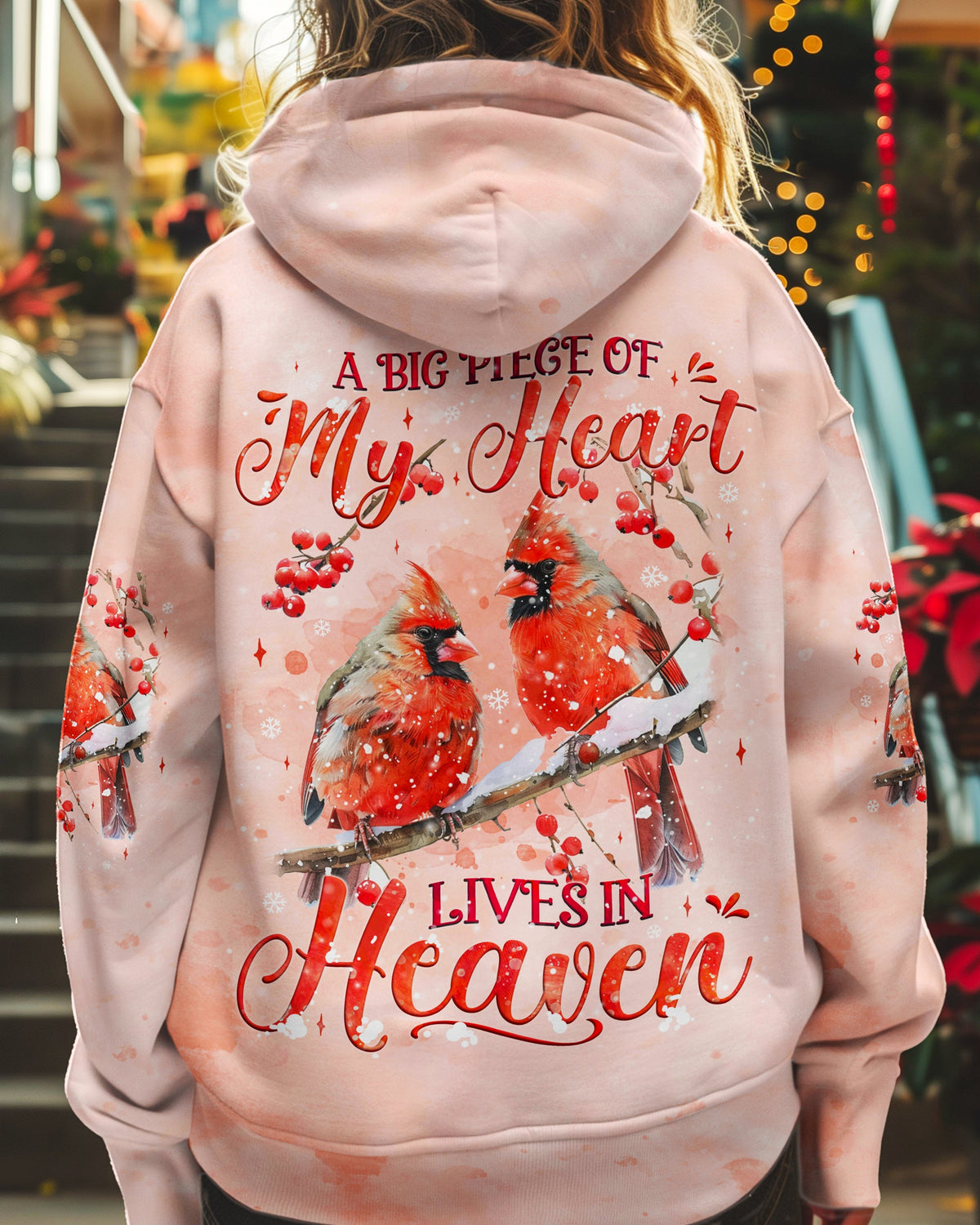A Big Piece Of My Heart Lives In Heaven Red Cardinal Women's All Over Print Shirt - Tyqy1610241