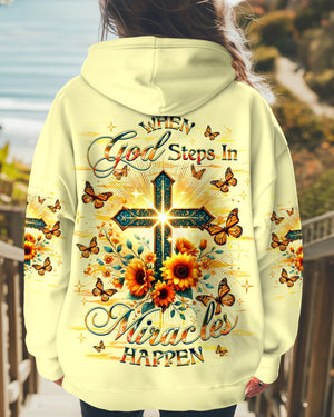 When God Steps In Miracles Happen Women's All Over Print Shirt - Yhhg1701253
