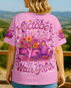 In October We Wear Pink Truck Women's All Over Print Shirt   - Tlno0808252