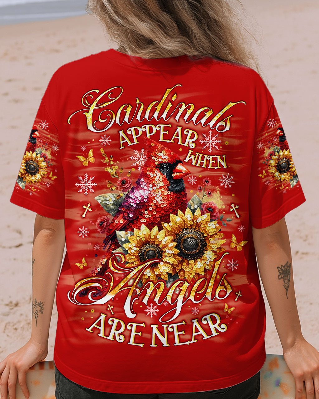 Cardinals Appear When Angels Are Near Women's All Over Print Shirt  - Tlno0910251