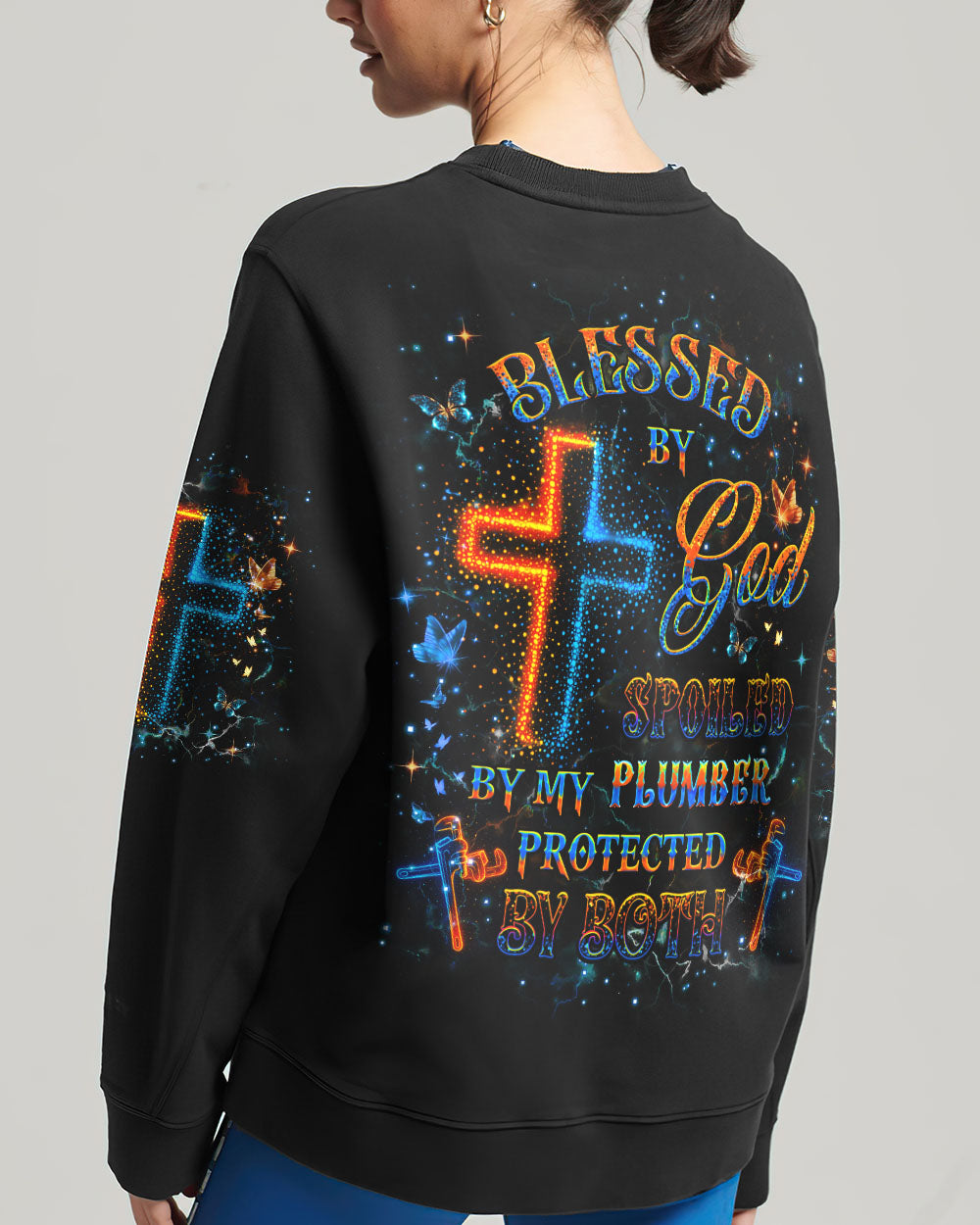 BLESSED BY GOD SPOILED BY MY PLUMBER ALL OVER PRINT - YHHG0108253
