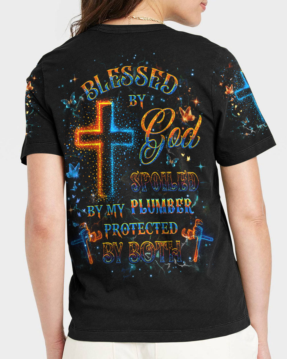 BLESSED BY GOD SPOILED BY MY PLUMBER ALL OVER PRINT - YHHG0108253