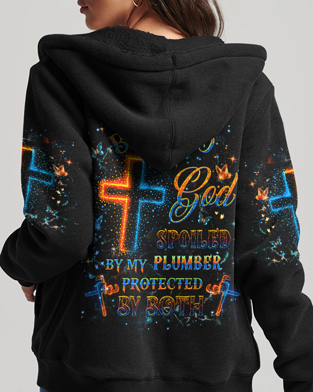 BLESSED BY GOD SPOILED BY MY PLUMBER ALL OVER PRINT - YHHG0108253