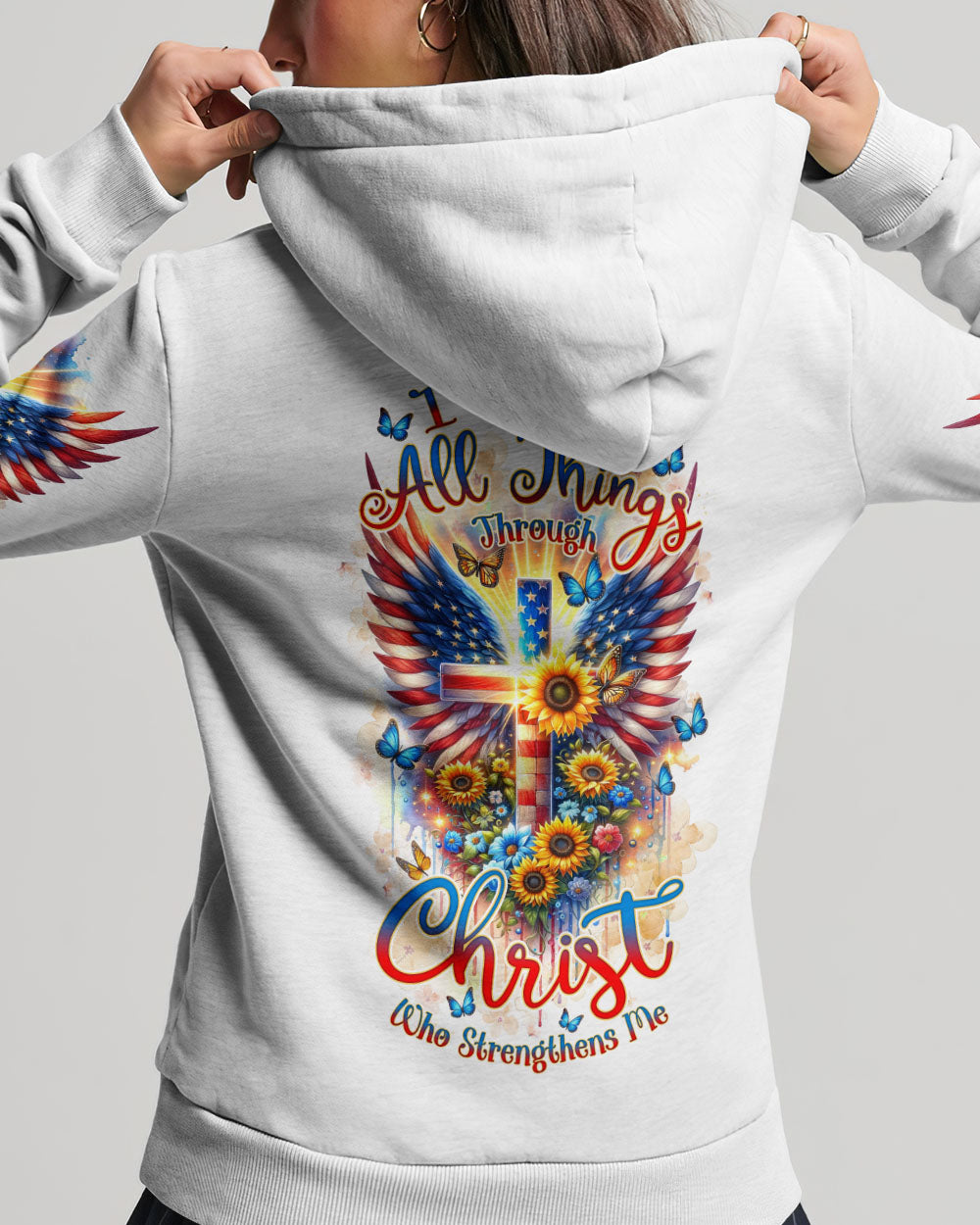 I Can Do All Things Through Christ Wings Sunflower Women's All Over Print Shirt - Tlnz1412234