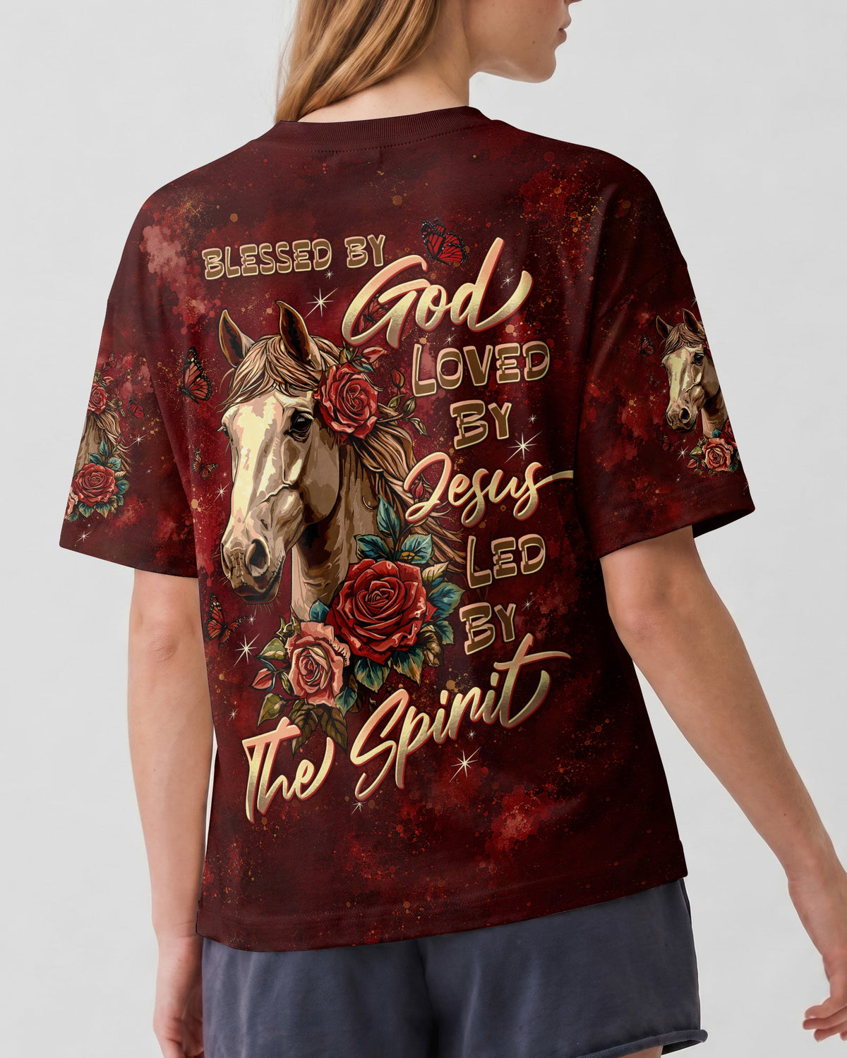 Blessed By God Horse Women's All Over Print Shirt - Tltw2707265