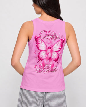 In October We Wear Pink Butterfly Breast Cancer Awareness Women's All Over Print Shirt - Tlnt2107264