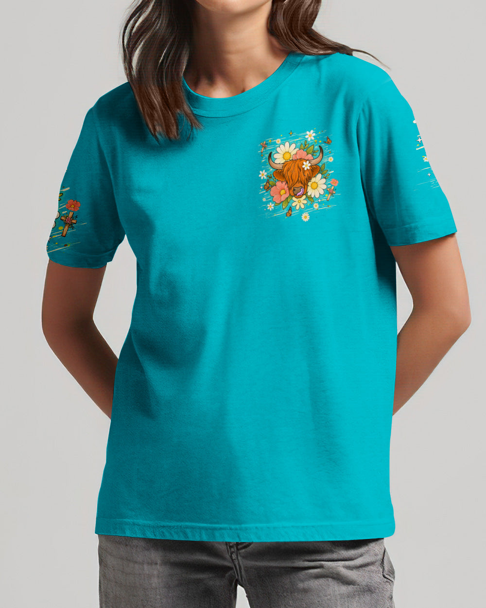 Follow The Word Highland Cow  Women's All Over Print Shirt - Tlhn0707262