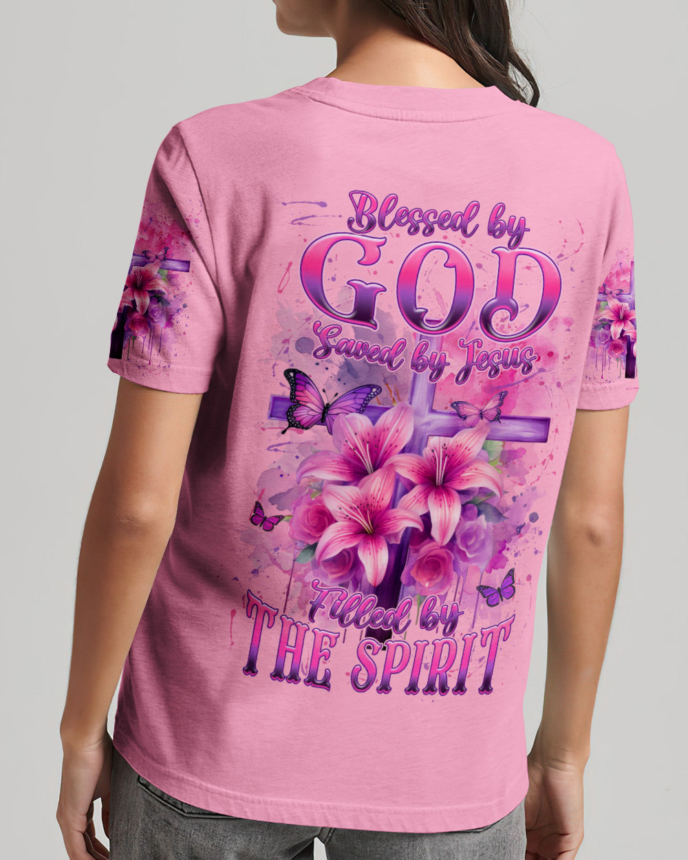 Blessed By God Saved By Jesus Women's All Over Print Shirt - Tyln2503263