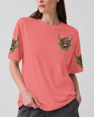 Living Life Somewhere Between Jesus Cow Women's All Over Print Shirt - Tlnt0607261
