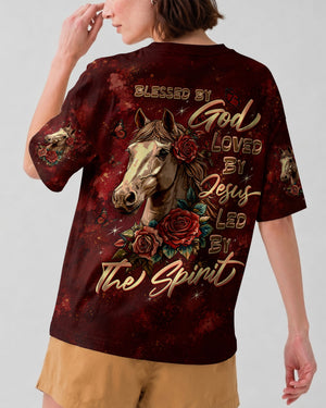 Blessed By God Horse Women's All Over Print Shirt - Tltw2707265