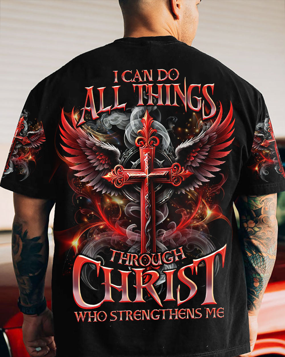 I Can Do All Things Cross Wings Men's All Over Print Shirt - Tlno0808244